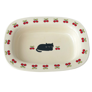 櫻桃貓咪陶瓷深方餐盤