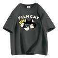 電影拍攝小黑貓寬鬆T恤(多色可選)_2