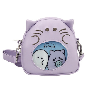 淺紫貓咪肩包