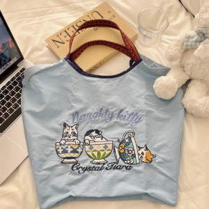 日系貓咪刺繡環保袋(多款可選)