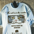 美式偷看貓咪T恤(多款可選)_4