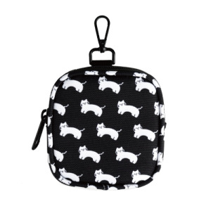 FREEIN 滿版白貓印花零錢耳機包