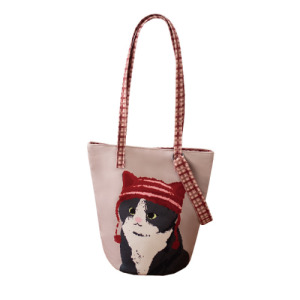 韓風貓咪單肩水桶包(多款可選)