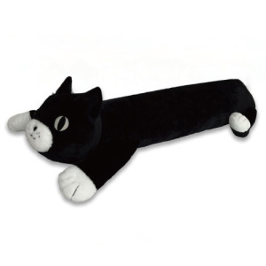 巨大黑色趴趴貓長抱枕娃娃 115cm (外布可拆洗)