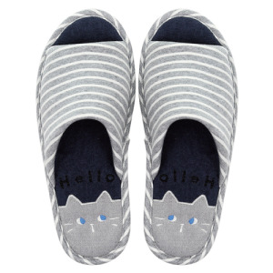 條紋貓咪室內拖鞋 (兩色可選)