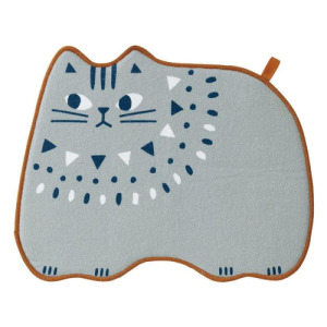 日本貓咪餐具瀝水墊-灰色