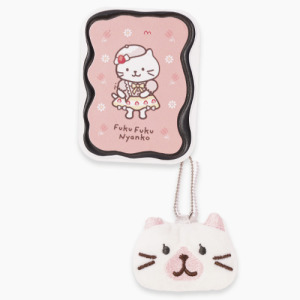 日本貓頭掛件鏡梳-牛奶貓