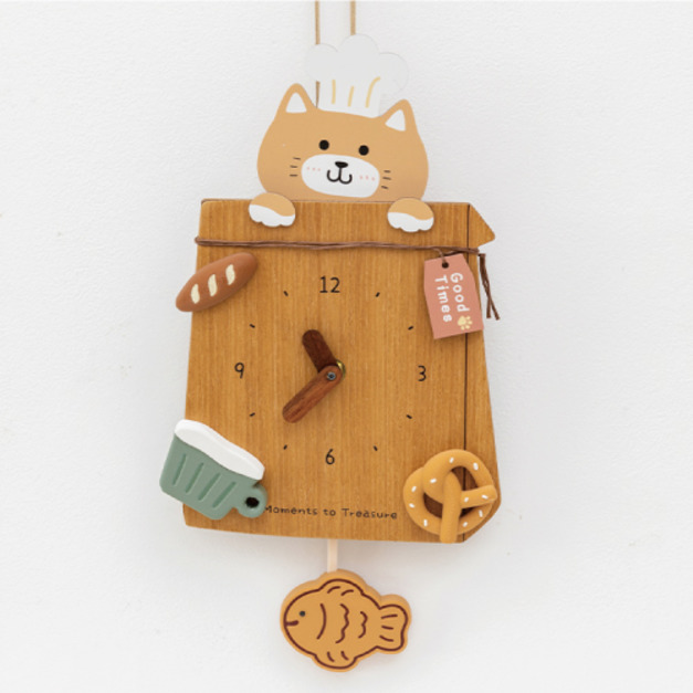 甜點貓掛鐘時鐘禮盒裝
