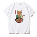 日系復古拉麵貓咪寬鬆T恤(多色可選)