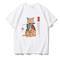 日系復古咬刀猫咪寬鬆T恤(多色可選)