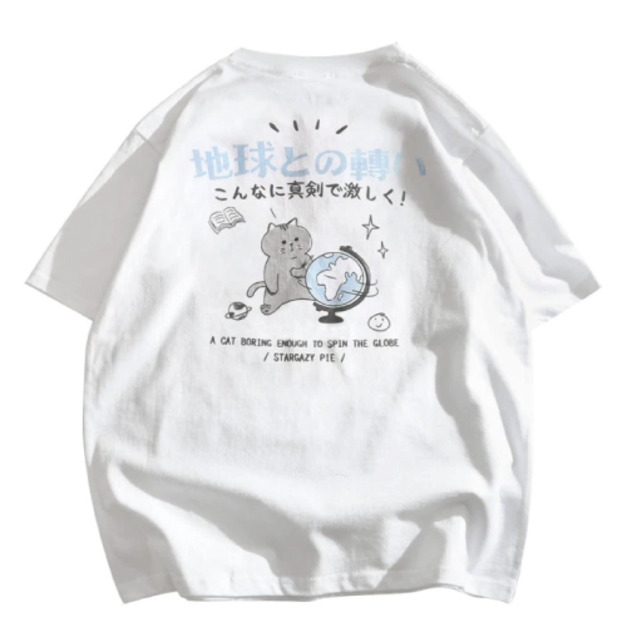 轉動地球儀的貓T恤(多款可選)