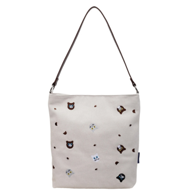 刺繡貓帆布單肩托特單肩包 (多款可選)