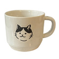 日式手繪貓臉陶瓷杯(兩款顏色)
