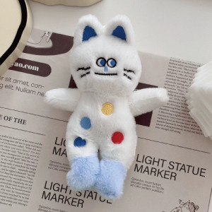 波點貓毛絨鑰匙圈(多款可選)