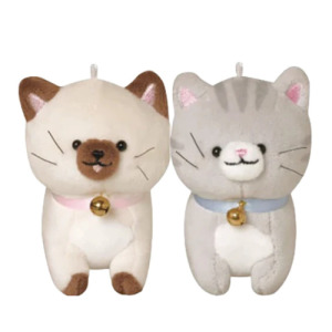 日本磁鐵貓咪玩偶好朋友吊飾鑰匙圈-雙入組