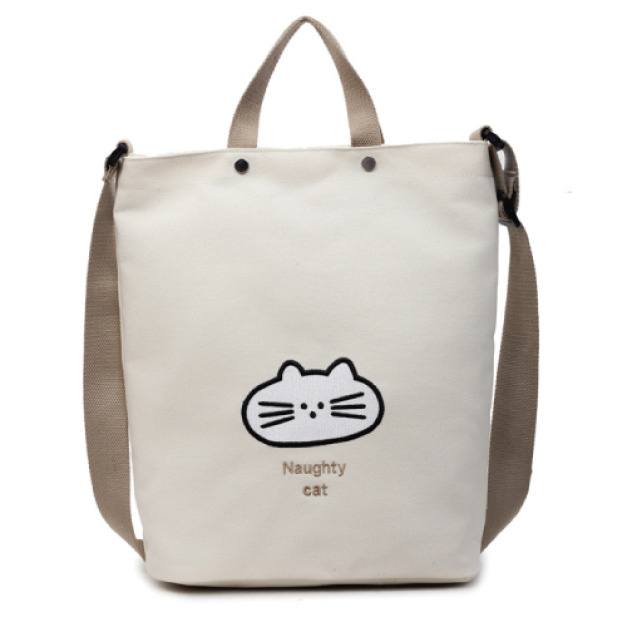 韓版貓咪簡約帆布包(多色可選)