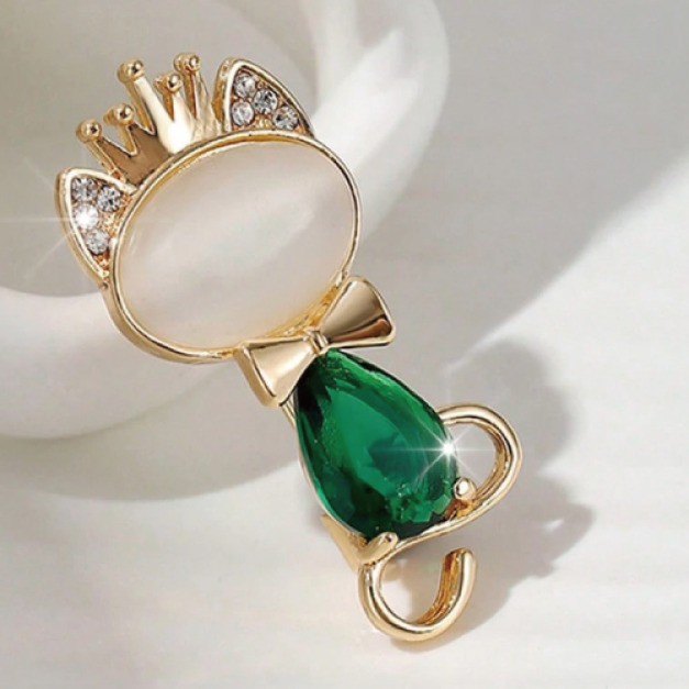 綠色皇冠貓咪防走光磁鐵扣