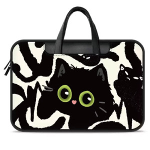 黑貓可手提肩背電腦包-綠色