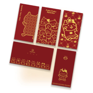 福貓 貓咪燙金紅包袋5入