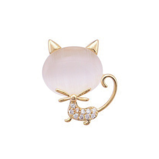 貓咪眼石貓咪胸針