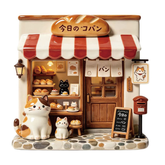 貓咪麵包店樹脂立體造型磁鐵