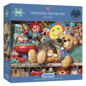 Gibsons 貓在泰迪熊打瞌睡拼圖 1000片