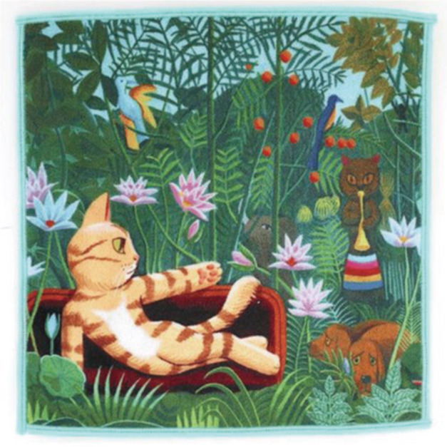 日本製 貓藝術超細纖維方巾(多款可選)