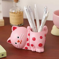 粉紅波點貓收納盒筆筒(兩款可選)_1