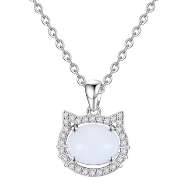 輕奢白玉貓咪項鍊