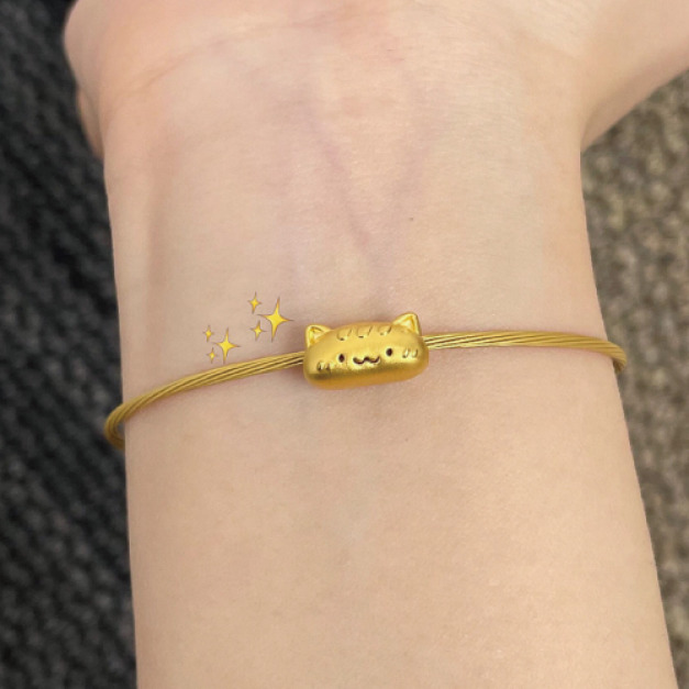 金色小貓手鐲手環