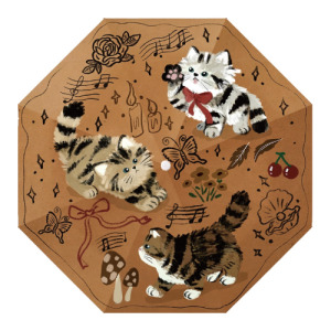 音樂貓咪自動安全防回彈雨傘