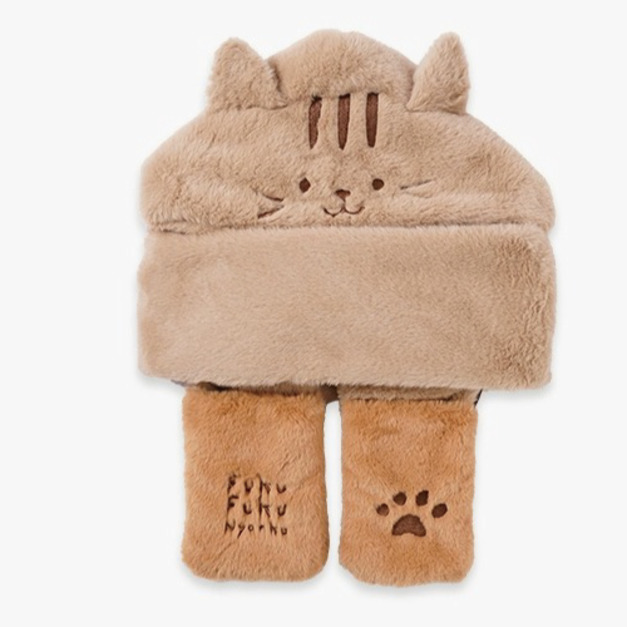 Fuku 福貓一體帽子圍巾手套(兩款可選)