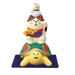 鶴龜招財貓小公仔擺飾