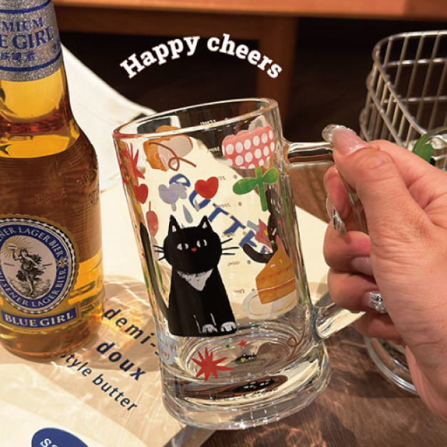 小黑貓啤酒杯 350ml (兩款可選)
