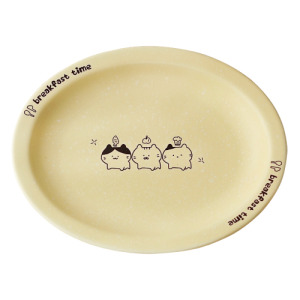 黃色三隻小貓陶瓷橢圓盤