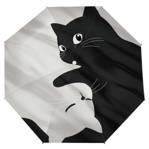 黑白貓三折自動傘