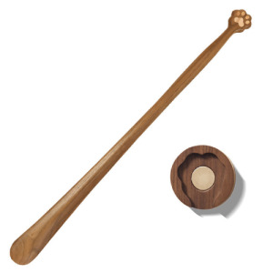 黑胡桃木貓爪鞋拔60cm+收納槽