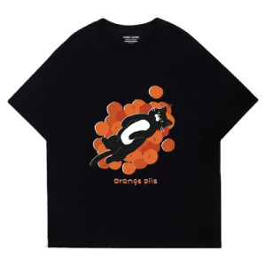 貓睡在橘子堆純棉T恤(多寬可選)