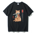 日系復古咬刀猫咪寬鬆T恤(多色可選)_1