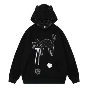 刺繡波點貓咪帽T(多款可選)