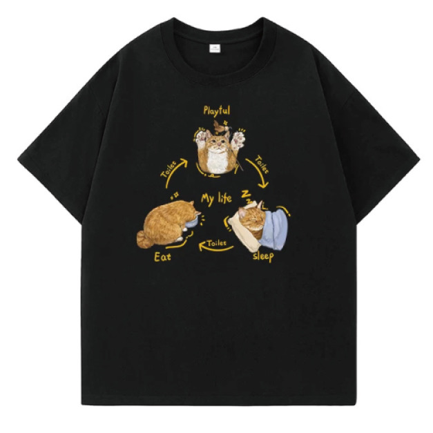 三點一線橘貓T恤(多款可選)