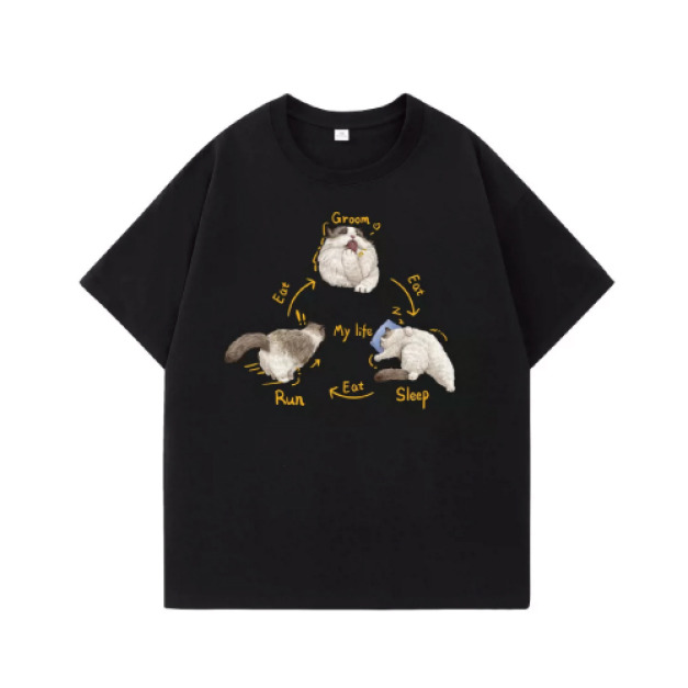 三點一線布偶貓T恤(多款可選)