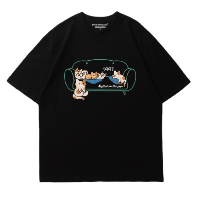 貓沙發棉T恤(多色可選)