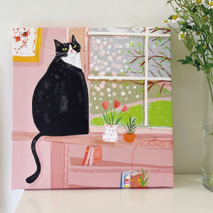 韓風小貓咪裝飾畫 28x28cm (兩款可選)