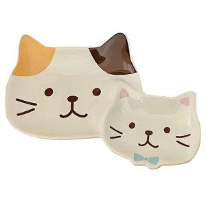 Fuku 福貓 7寸貓頭雙格盤