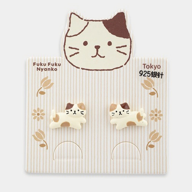 Fuku 福貓 奔跑奶酪貓耳環