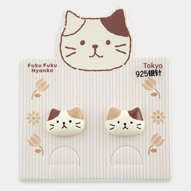 Fuku 福貓 奶酪貓頭耳環