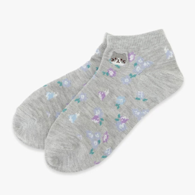 福貓 可愛貓咪花朵中筒襪(多款可選)