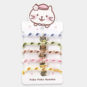 福貓 馬卡龍雙拼色金屬貓頭髮圈5入