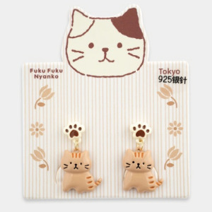 Fuku 福貓 鯛魚貓吊墜耳環